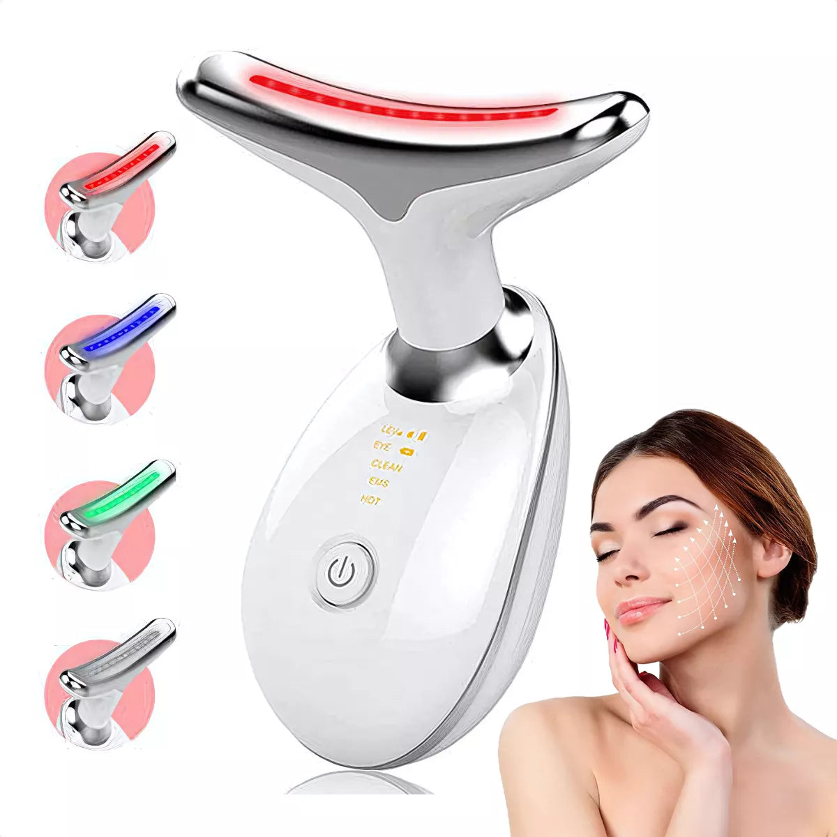 PERFECT SKIN - Masajeador Rejuvenecedor con LED para Rostro y Cuello - ¡Estimula el colágeno de la piel!